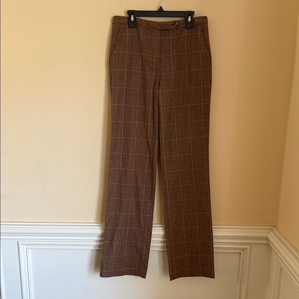 United Colors of Benetton Brown Plaid Trousers -‎ IT 40 Tall (US 4)